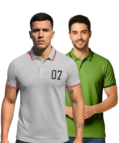 Image of INKKR Men's Soild Half Sleeve Polo T-Shirt Combo