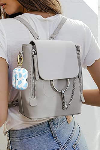 Niutrendz Cute Cow Print Case For Airpods Pro Case Cover Tpu Hard Case Protective Skin With Keychain Compatible With Apple Airpods Pro (Blue) #TOP5