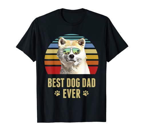 Canaan Dog Best Dog Dad Ever Retro Atardecer Camiseta