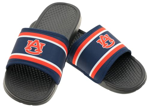 Image of FOCO NCAA Printed Team Logo and Color Stripes Comfortable Slide Sandals