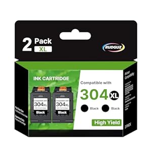 304 XL Schwarz Kompatibel für HP 304 Druckerpatronen 304XL 304 XL Multipack für HP Envy 5030 Druckerpatronen für HP Envy 5010 5020 5032 DeskJet 3760 3750 3720 3730 2630 2620 (304XL Schwarz, 2er-Pack)