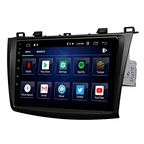 2022 Android 10.0 Single Din Car Stereo, Eonon Quad Core Car Radio with IPS Display/GPS Navigation, Compatible with Mazda 3 (2010-2013), Built-in Apple CarPlay, Support Android Auto-9 Inch-GA9463B