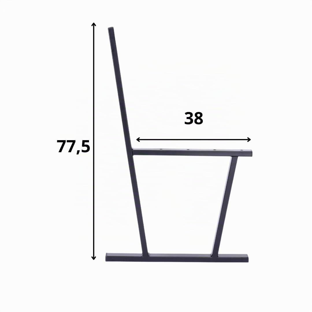 Pieds de Banc de Jardin - Patins de Banc - Noir Mat - Acier Revêtu par Pulvérisation - 2 pièces - Parfait pour Le Jardin, Le Parc, L'Aire de Jeux, Stable