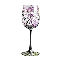 Amazon｜手描きのワイングラス カラフルなトンボの花 職人が描い