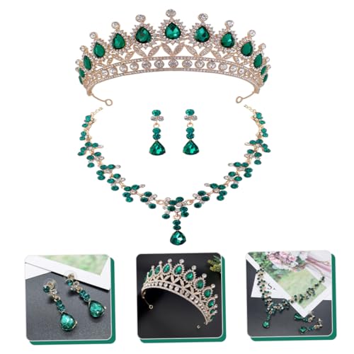 Conjunto de joyas nupciales de cristales brillantes y gemas de imitación 7