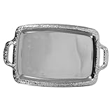 Plateau idéal, de taille adaptée à types de plats et de vaisselle : parfait pour les repas, le petit-déjeuner, le dîner, les boissons, les gâteaux et autres mets. plateau de service en métal, style vintage