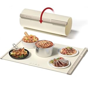 Electric Warming Tray with Adjustable Temperature, Laudlife 5 in 1 Food Warmer for Parties Features Foldable Design & Fast Heating, Warming Plate for Buffet, Family Gatherings, Sabbath, Holidays