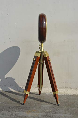 image for Nautical India Wooden Floor Clock with Antique Finish Stand Vintage St