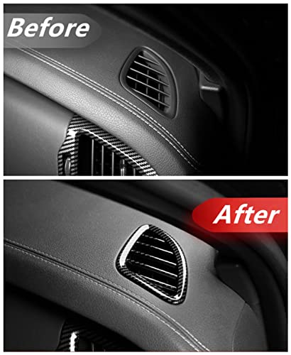 Juiveel For Kia Stinger Accessories Side Air Vent Ac Outlet Cover Trim Stickers Compatible With 2018-2022 Kia Stinger (Carbon Fiber Black Style) #TOP2