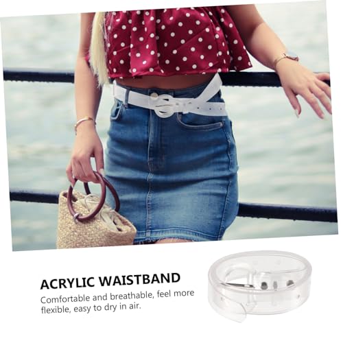 GALPADA Transparent PVC Waist Belt for Women Lightweight Breathable Dress Accessory Casual Skirt Pants Strap with Acrylic D Ring Buckle2