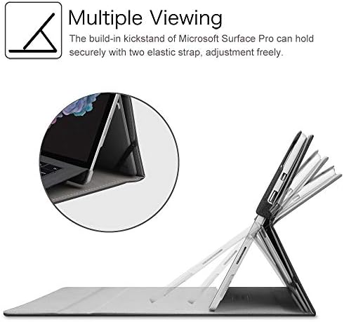 Fintie Case Compatible with Microsoft Surface Pro 7 Plus / Pro7 / Pro 6 / Pro 5 / Pro 4 / Pro 3 - Multiple Angle Viewing Portfolio Business Cover, Compatible with Type Cover Keyboard, Black