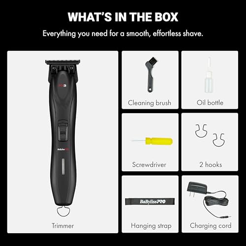 BaBylissPRO Barberology Hair Trimmer For Men FXX3TB FX3 Professional High-Torque Outlining Trimmer & Electric Razor by BaBylissPRO - Image 3