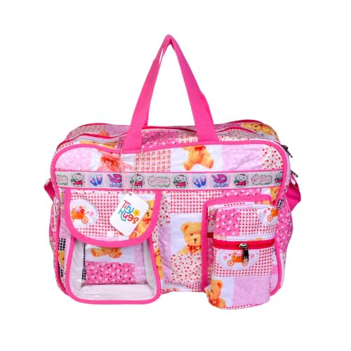 Image of Pink Baby Diaper Bag | Spacious Waterproof Backpack with Multiple Pockets | Travel Bag