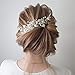 Edary Mariage Fleur Peignes à cheveux Argent Strass Bandeau de Mariée Perle Pince à cheveux Feuille Accessoires pour Femmes et Filles