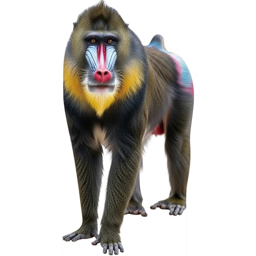 Image of Mandrill 1FT Life Size Cardboard Cutout for Party Decor, 1 PC | Fun Animal Standup for Events, Birthday Parties, Photo Booth, Holiday Celebrations, Office Decor, Wedding, and More