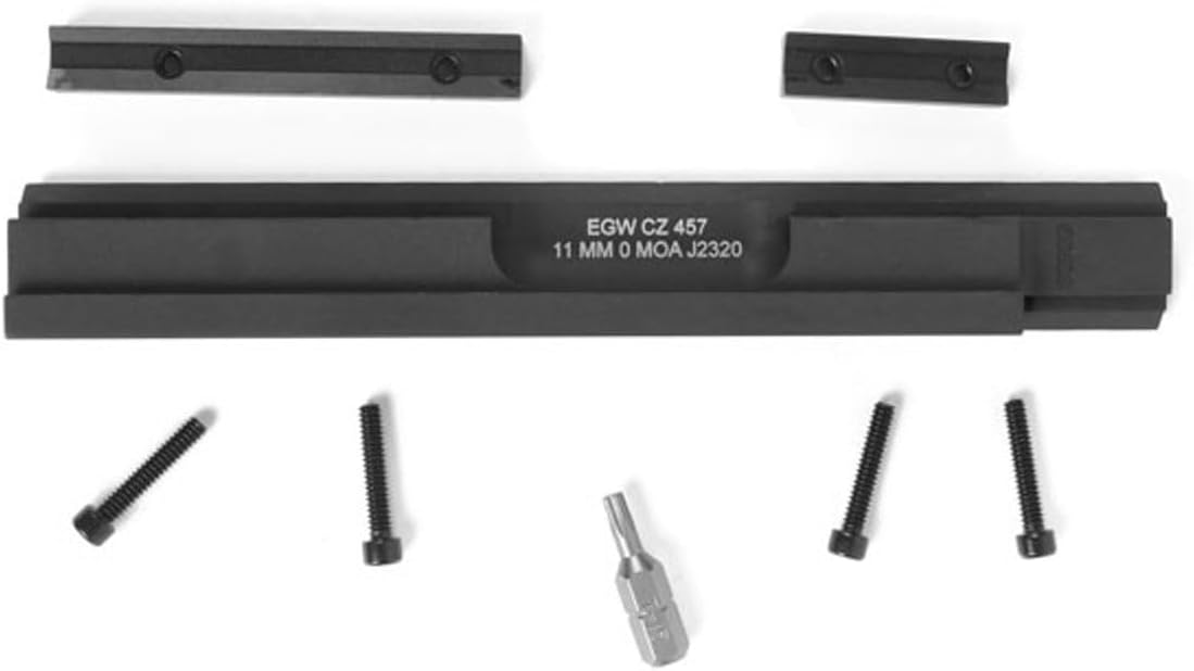EGW HD CZ 457 Picatinny Rail Scope Mount – 0 MOA, CNC Machined 7075‑T6 Aluminum, Matte Black, Made in USA, Includes Mounting Hardware. Clamp On Base for 11MM Dovetail