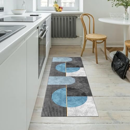 Alfombra de pasillo antideslizante lavable moderna para cocina dormitorio 90x160 5
