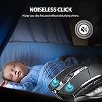 INPHIC Multi-Device Bluetooth Mouse Wireless, Rechargeable, USB Receiver, 6 Buttons, Ergonomic for Laptop, Computer, Mac, PC etc. - Image 3