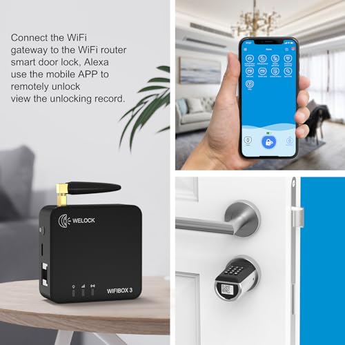 WELOCK WIFIBOX 3 Smart Bluetooth Gateway WiFi für welock Elektronisches Türschloss,für Fernentriegelung und Alexa-Verbindung