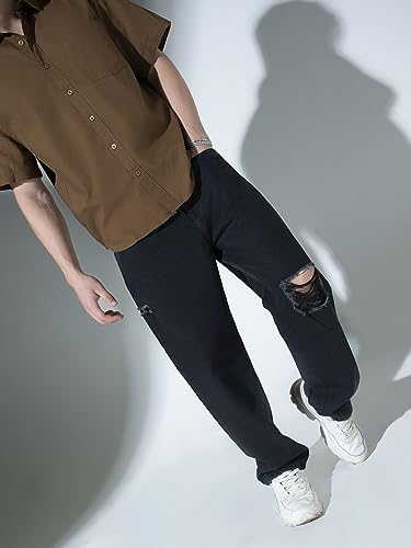 Image of Hubberholme Men's Knee Distressed Loose Fit Jeans