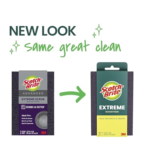 Image of Scotch-Brite Advanced Extreme Scrub, Ideal for Grills and Grates, 12 Scour Pads
