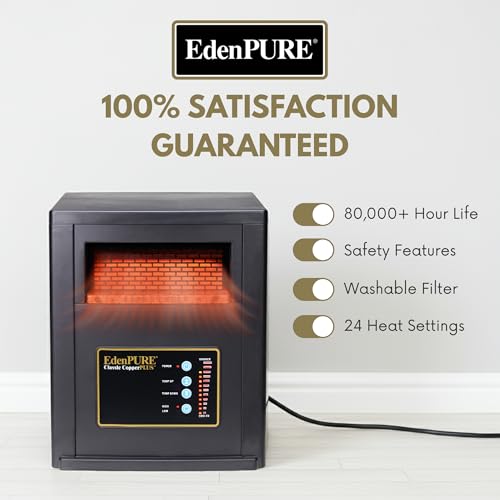 Image of EdenPURE CopperPLUS Infrared Heaters for Indoor Use Portable 1000 Sq Ft