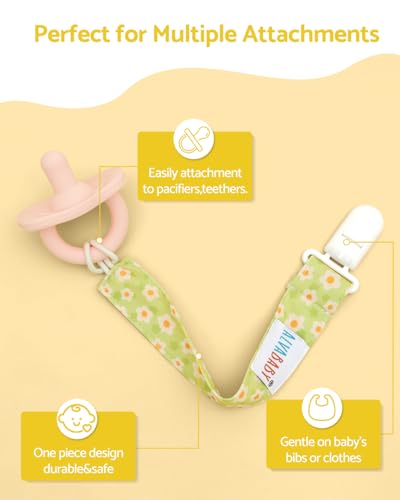 Image of ALVABABY Pacifier Clips 8 Pack Binky Paci Clip Holder Leashes 8DP21A