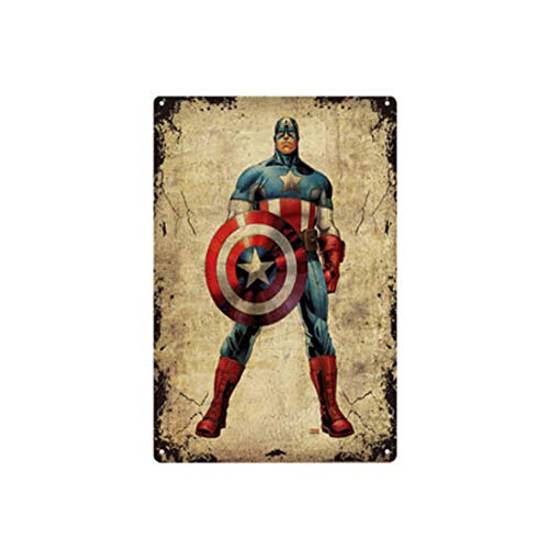 Image of Zesta Bathroom Decor Items Washroom Decor Tin Sign | Aesthetic Posters Wall Poster for Bedroom | Magnetic Cafe Decoration Items / Restaurant Decorations Items | Quirky Home Decor Bar Accent - captain america