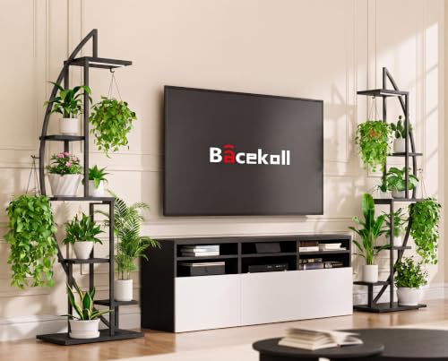 Image of BACEKOLL Plant Stand with Grow Light, 2 Pack Tall Indoor Plant Shelf 6 Tier