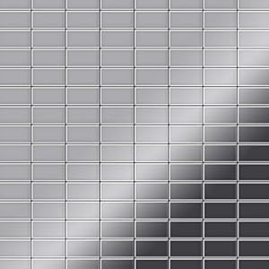 ALLOY Bauhaus Mosaikfliese Metall Edelstahl grau 1,05 m2