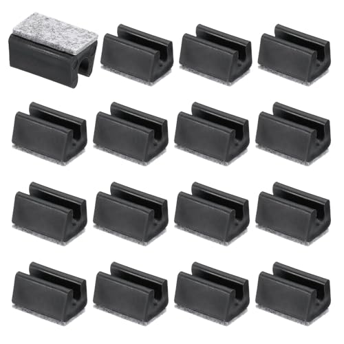 Cubierta de pata de silla rectangular PATIKIL de 8mm con fieltro negro, pack de 16 piezas 2