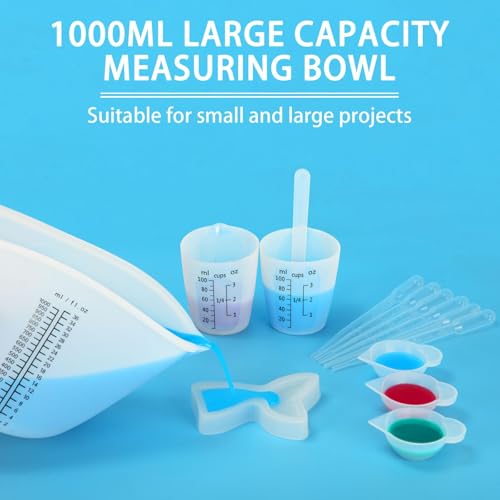 Creahaus SCP-011 1000Ml Large Silicone Measuring Cups For Resin, Easy To Read 36Oz Silicone Mixing Bowl thumb #4