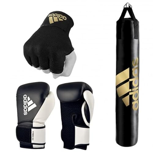 Adidas Home Use Heavy Bag With Hybrid 150 Boxing Gloves And Protective Inner Gloves - Home Gym Bundle Deal- For Boxing, Kick Boxing Punching And Training #TOP19