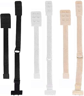 Lansonee Soft Comfortable Adjustable Low Back Bra Converter Straps Set 2 Hooks (White, Black, Beige)