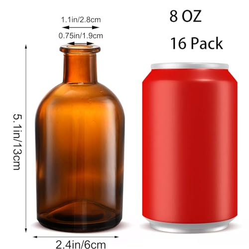 YOUEON 16 Pack Amber Glass Bud Vase, 8 Oz Living Bud Vases, Small Vases for Flowers, Decorative Amber Bottles for Table Centerpiece, Home Decor, Office, Wedding Reception, Vintage Style Brown YOUEON 16 Pack Amber Glass Bud Vase, 8 Oz Living Bud Vases, Small Vases for Flowers, Decorative Amber Bottles for Table Centerpiece, Home Decor, Office, Wedding Reception, Vintage Style Brown