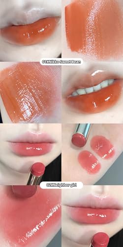 Image of Gege Bear Water Gloss Lipstick | High-Shine Lightweight Liquid Lip Color | 6 Stunning Shades for All Skin Tones | Long-Lasting Moisturizing Glossy Finish | Non-Sticky Lip Tint with Luxurious Packaging | Everyday Wear Makeup Essential (03# Elegant Senior Sister, 3.8g)