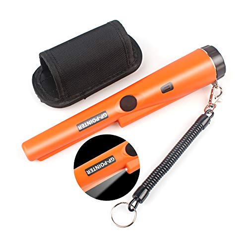 SJLED Detector de Metal Impermeable Pin Pointer Easy Operate Metal Detector con Holster Unearthing Herramienta Accesorios Treasure Caza con vibración Buzzer, Naranja