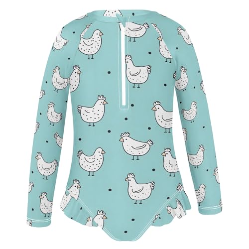 CHIFIGNO Quick Dry Girls Swimsuits One Piece Rashguard UPF 50+ Bathing Suit Kids Ruffles Swimwear2