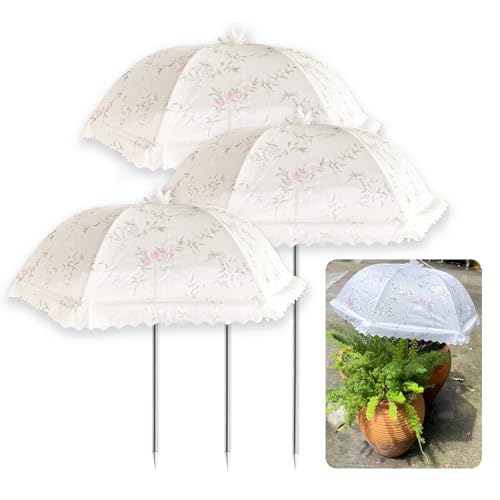 TIMSO 3-Pack Adjustable Plant Shade Umbrellas for Outdoor Gardens – Sun Protection for Plants, Potted Plants, and Garden Beds