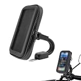 KADFEL Soporte para teléfono móvil para motocicleta, bolsa impermeable de EVA para manillar y espejo retrovisor, para smartphones de hasta 6,5 pulgadas, negro