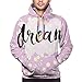 Produktbild Men's Hoodies Sweatershirt,Hand Written Style Dream Word On A Cloud Shape and Grungy Dots,3D Printing Long Sleeve Casual Sweatershirt Tops,Size X-Large