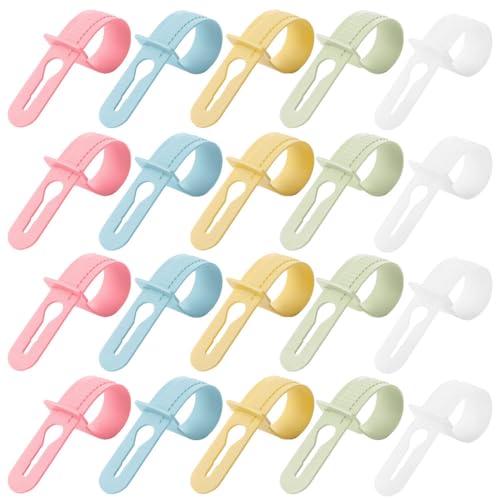 洗濯バサミハンガー 20Pcs 防風 調節可能 強力な固定 かわいい 取り付け簡単 ハンガーホルダー 物干し竿ストッパー ハンガーホルダー(カラー)