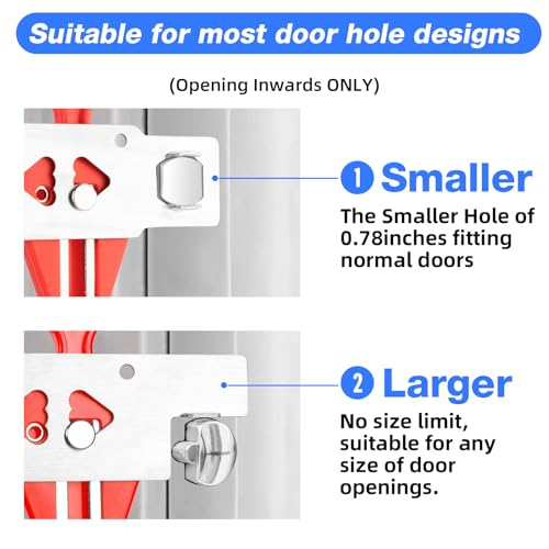 Douevo Portable Travel Door Lock, No Drilling Required, Quick Installation, Lightweight and Portable, Perfect for Hotel Rooms, Apartments, Ideal Gift for Travelers, Women, Renters(1 Red)
