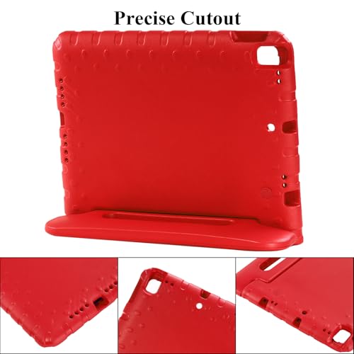 UUcovers Kids Case for iPad 9th/8th/7th Generation 10.2" & iPad Air 3 10.5" (Air 3rd Gen) & iPad Pro 10.5 2017 with Rotating Handle/Stand Kickstand Soft Cover for iPad 10.2 inch 2021/2020/2019, Red by UUcovers - Used condition - Image 6