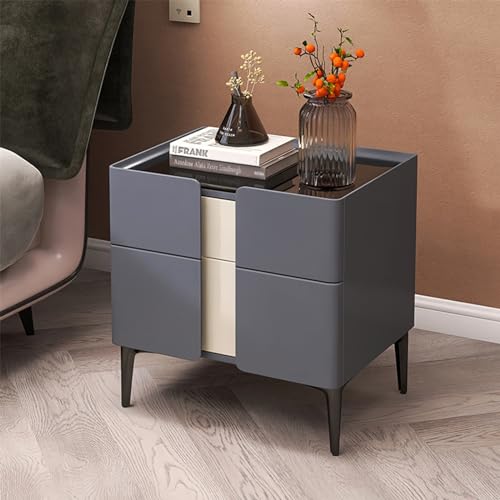 Nightstand,Solid Wood Nightstand,Modern White Painted - Simple, Minimalist, High-End Solid