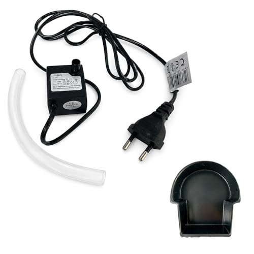  Kit Pompa 3 Watt + vaschetta per Riciclo Acqua Fontana Cascata Motorino Presepe