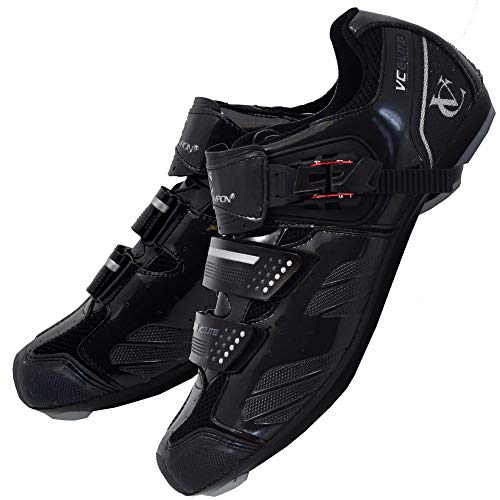 VeloChampion Elite Road Cycling Shoes (Pair) Black/Silver 46