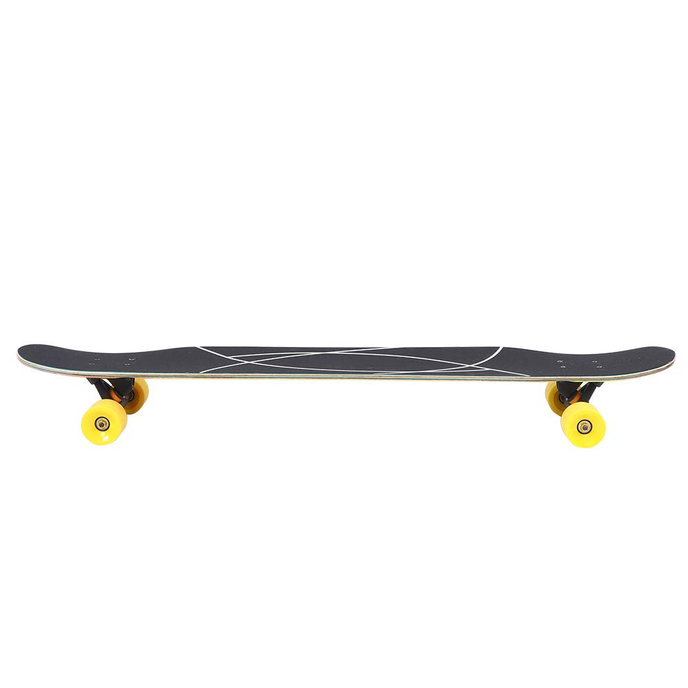 Longboard Portable Antidérapant élégant de 46 Pouces pour Adolescents et Adultes, Planche en érable de qualité Supérieure avec Roues à Haute élasticité pour Danser la Rue Fantaisie