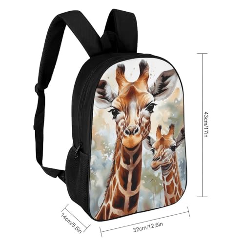 Watercolor Deer Giraffe Bookbag - Ultra Lightweight Portable Backpack Work Travel Backpack for Men Women Fits 16 Inch Notebook2