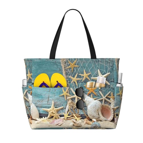 Grand sac de plage sac à bandoulière pour femme avec poignées robustes